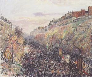 Der Boulevard Montmartre, Faschingsdienstag, bei Sonnenuntergang